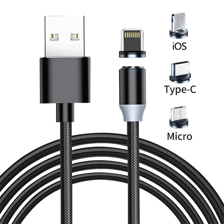 Оптовая продажа, кабель для быстрой зарядки micro type c, 3 в 1, Магнитный зарядный кабель для iphone
