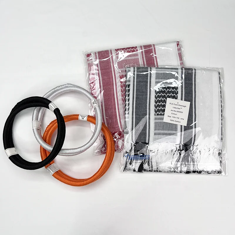 Shemagh Palestinian Arab Keffiyeh Scarf Blue Arabic Head Agal