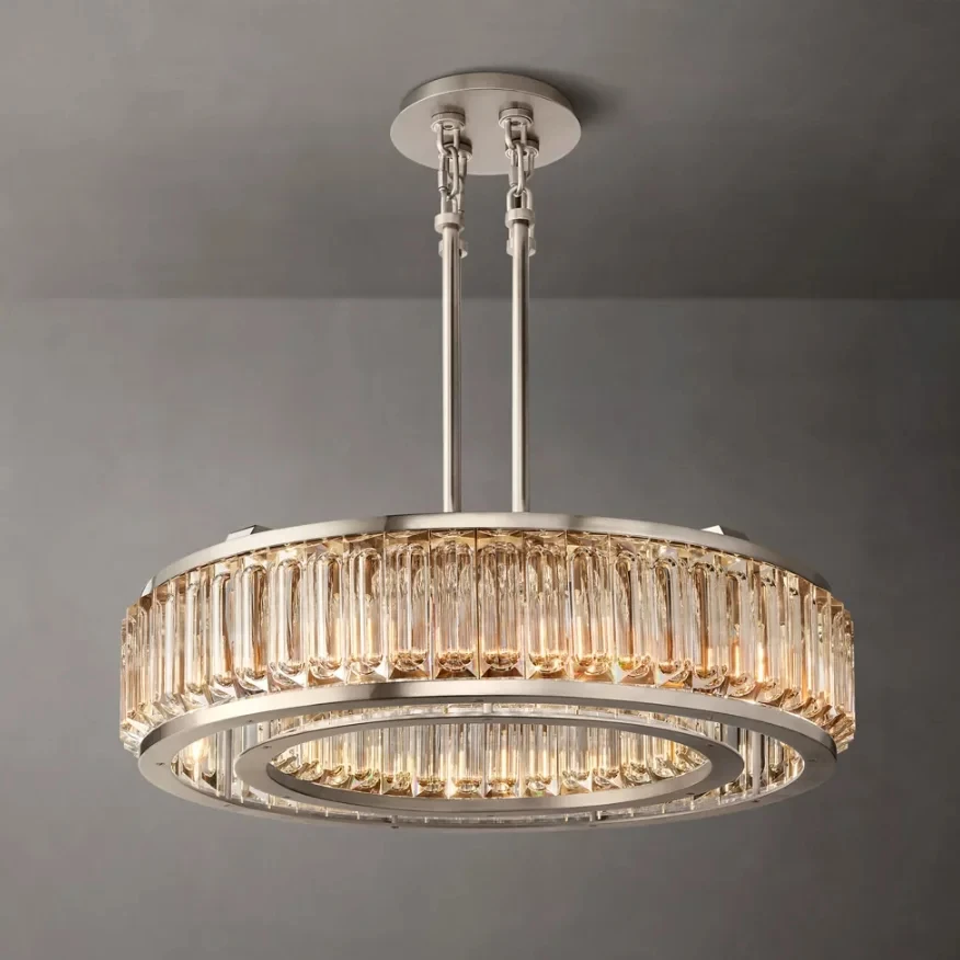 New Product Indoor Decoration Hotel Villa Restaurant Crystal Led Ceiling Pendant Light Custom Black Chandelier