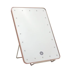 Rechargeable touch sensor mini ipad shape makeup light mirror travel mirror with foldable plastic cover