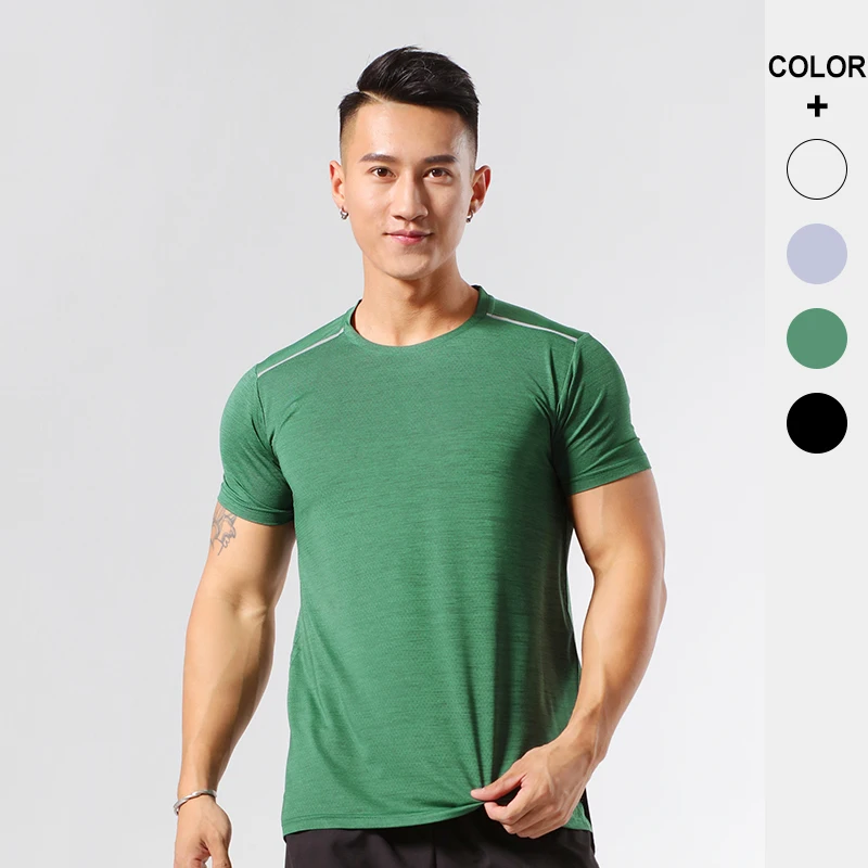 Mens Running Quick Dry T-Shirt Athletic Outdoor Short Sleeve Comfortable Sports Top Performance T-Shirt