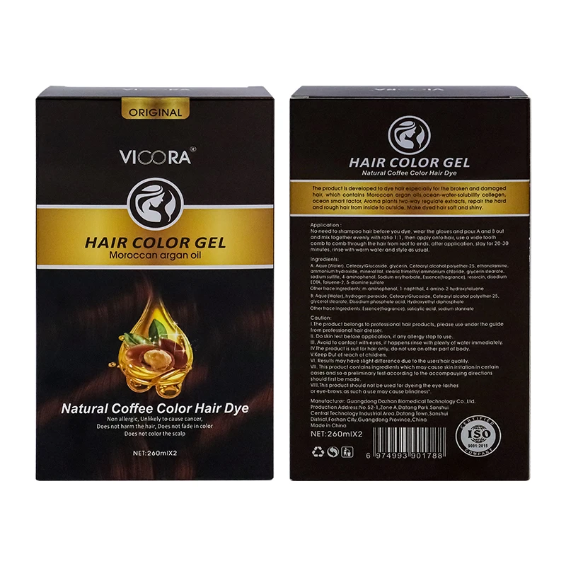 100% Gray Coverage Hair Dye Semi-Permanent Dye Black Hair Dye Gel
