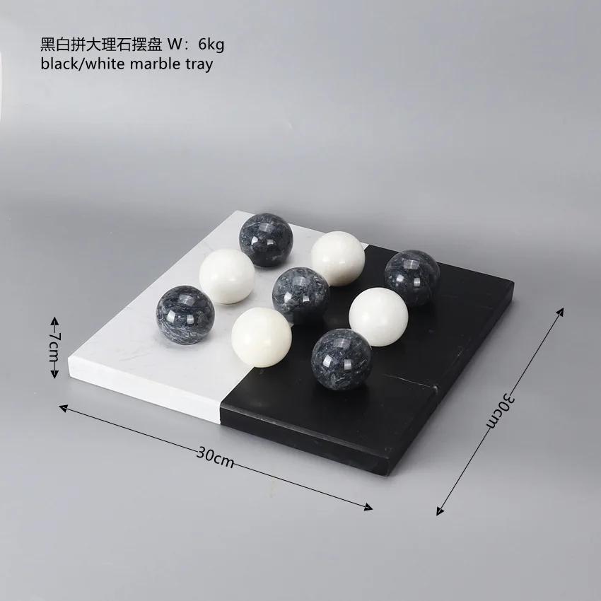Можно настроить высококачественное черно-белое Мраморное украшение, креативное украшение для дома, гостиной, рабочего стола, поделки