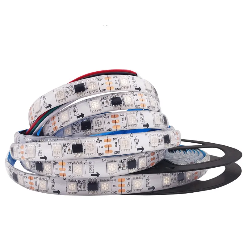 WS2811 12v 60leds ip20 dream color external ic tv backlight car computer atmosphere led strip light factory price flexible soft