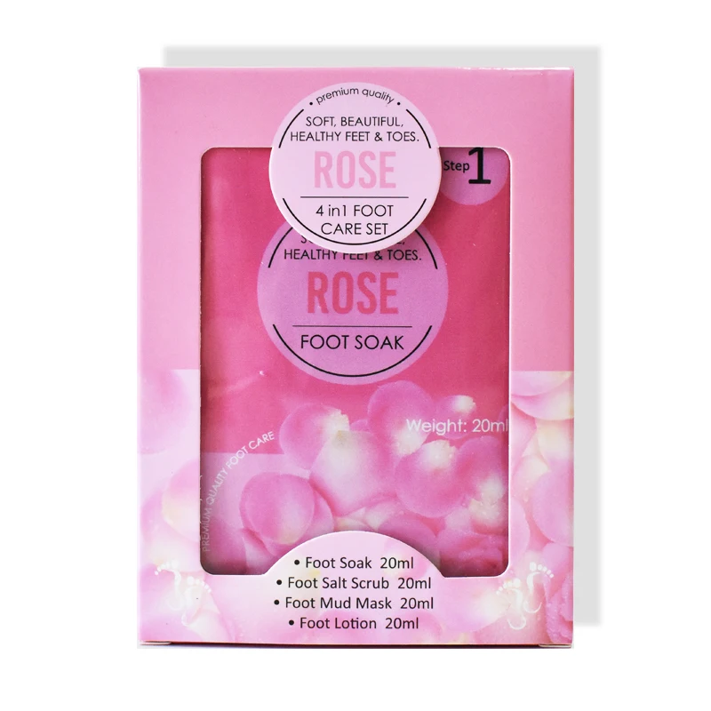 Набор для ухода за кожей ног rose beautiful 4 в 1 отмачиваемый крем-лосьон крем «сделай сам» влюбленных ноги домашний сервис на заказ