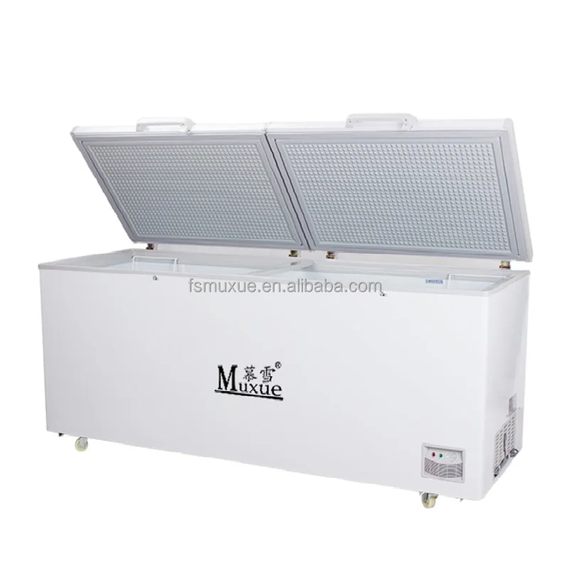 MUXUE Chest freezer Horizontal deep freezer 2 door Solid cover Single temperature Freezer or cooler 628L