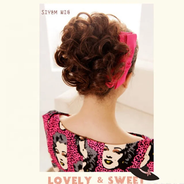 Dongguan Manufacturers Ball Hair Curls Ancient Costume Plate Hair Ring Flower Bud Head Fluffy Wigs