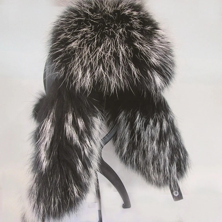 XJ Chinese raccoon fur fashional style natural winter warm style ski hat manufacturers animal real fur hats
