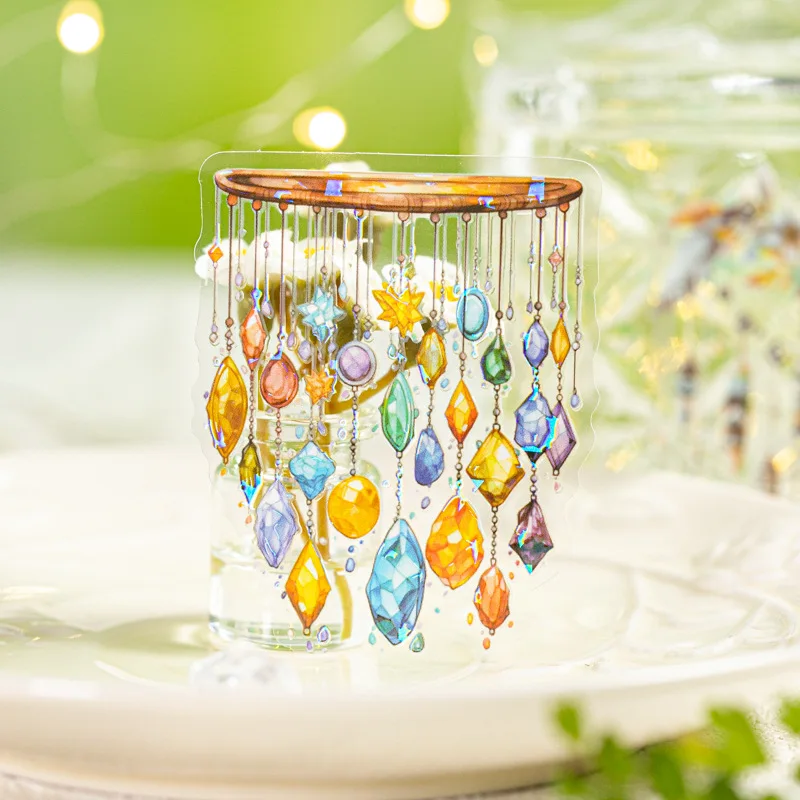 10 Pieces/pack of Pendant Themed Shell Light Stickers Listening to Wind and Whispering Series 6 Hand Account