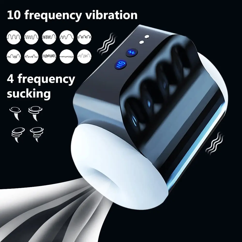 Best Selling 10 Frequency Vibrating 4 Sucking Sex Toy for Man Through Type Aircraft Cup Realistic Male Masturbator