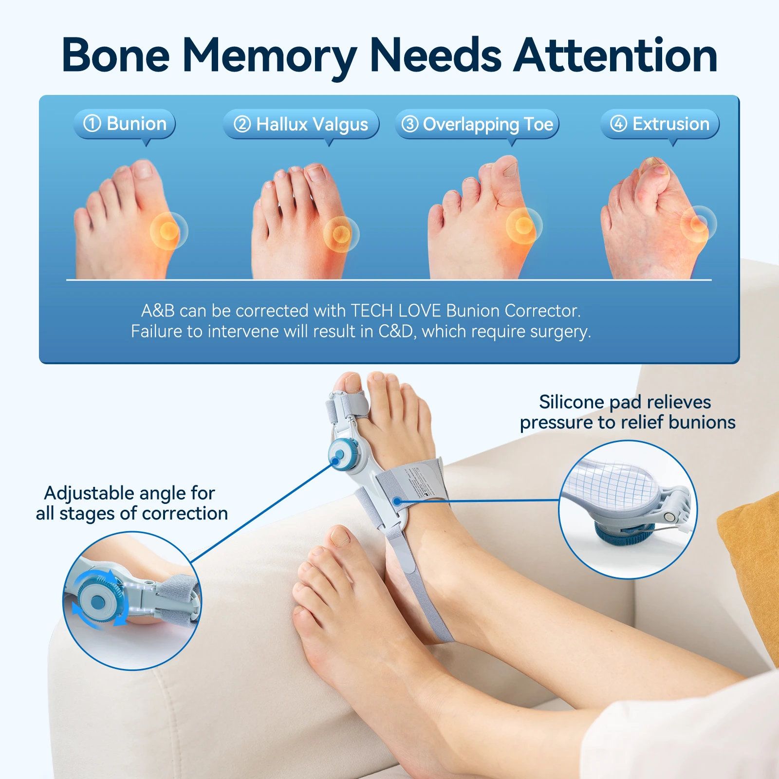 Medical Rehabilitation Physiotherapy Foot Bunion Corrector Equip Invention Adjustable Flexible Equipment Toe Separators