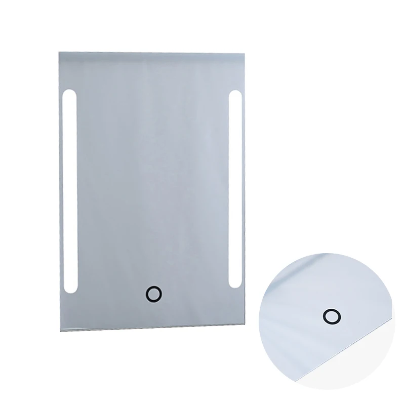 Зеркало настольное алюминиевое с квадратным светодиодным лазерным вырезом