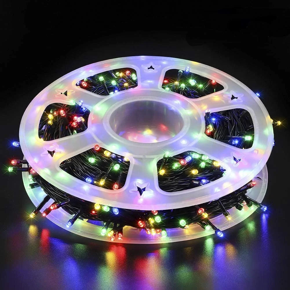 Christmas Lights LED String Lights 500L 165feet 8 Modes 30V Plug Green Wire fairy led lights arboles de navidad