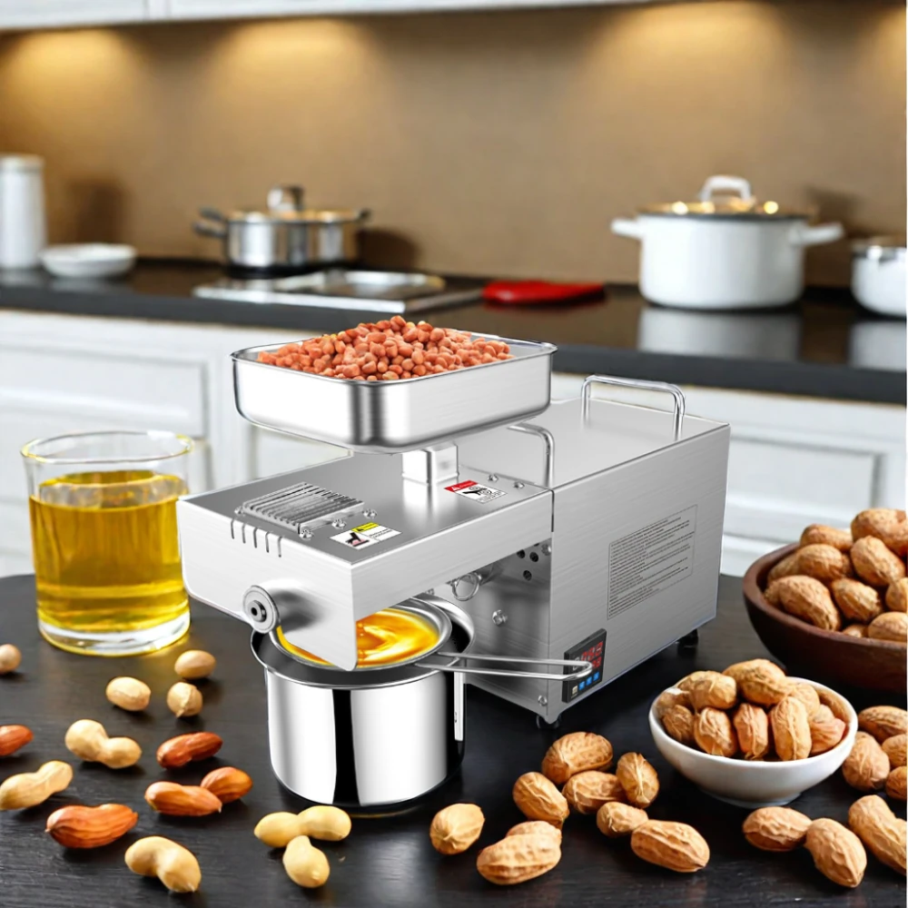 Small Home Oil Presser Mini Stainless Steel Peanut Cocoa Coconut Sesame Walnut Sunflower Household Oil Press Machine MJ 899