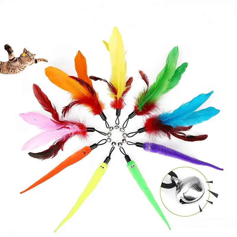 Pet Cats Training Puppy Dog Accessories Products Supplies Retractable Cat Wand Interactive Cat Feather Toy