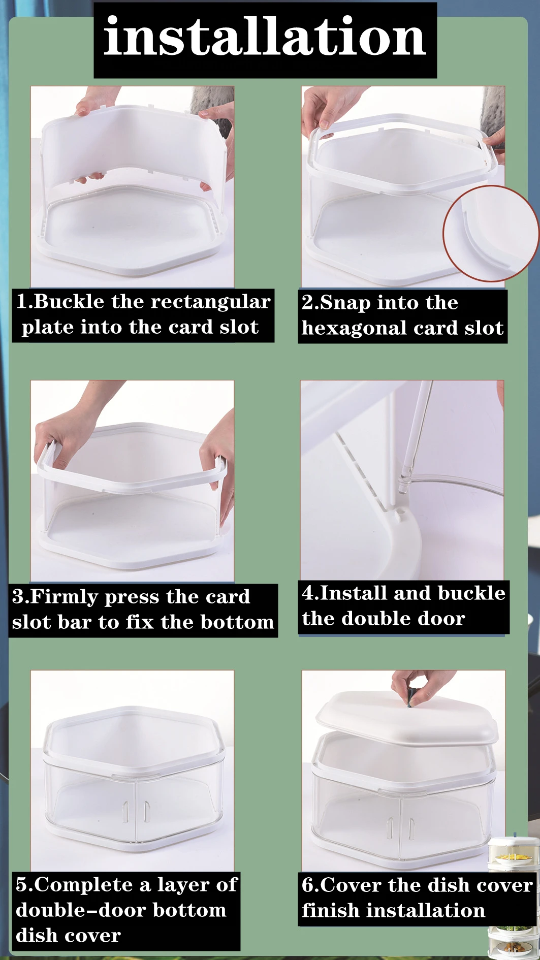 Keep Food Warm for flies and dustproof double-door household multi-layer cover