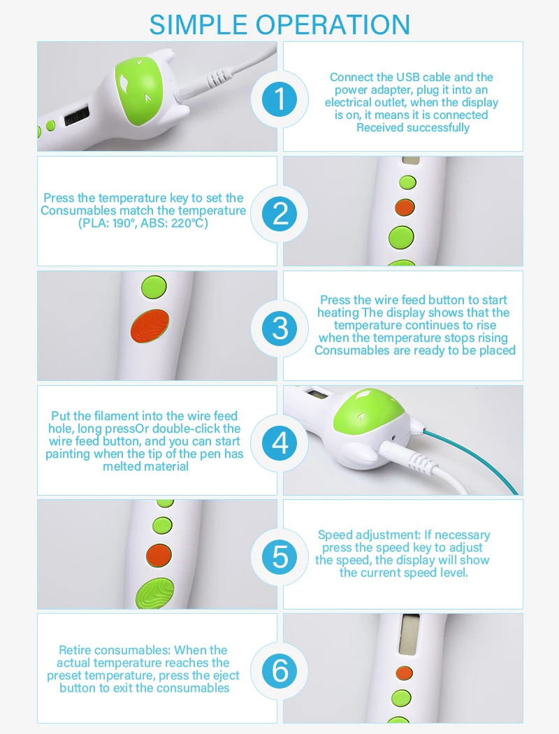 2020 Great Sales Kid toy gift mini 3d printing drawing printer pen