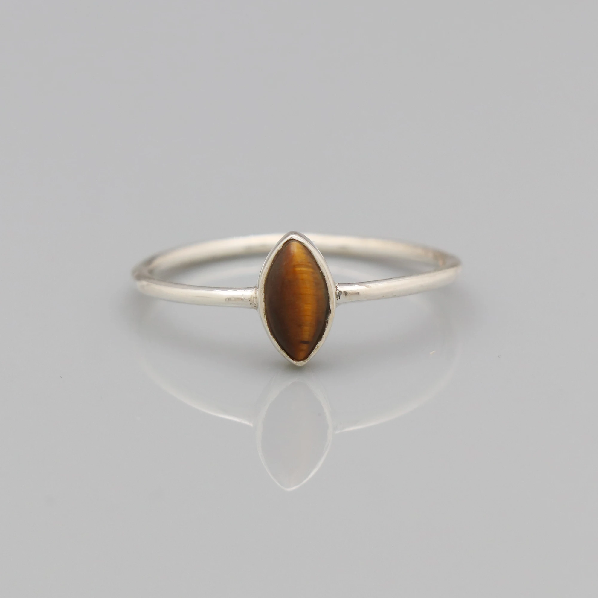 Minimal Tiger Eye Marquise Gemstone Ring 925 Sterling Silver RingMinimal Tiger Eye Marquise Gemstone Ring 925 Sterling Silver Ri