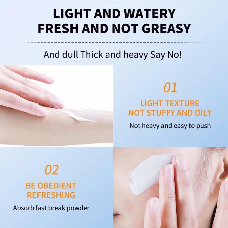Private Label Korean Sunscreen Lotion Cream Long-Lasting UV Protection 50g Waterproof Facial Sunblock with SPF 50