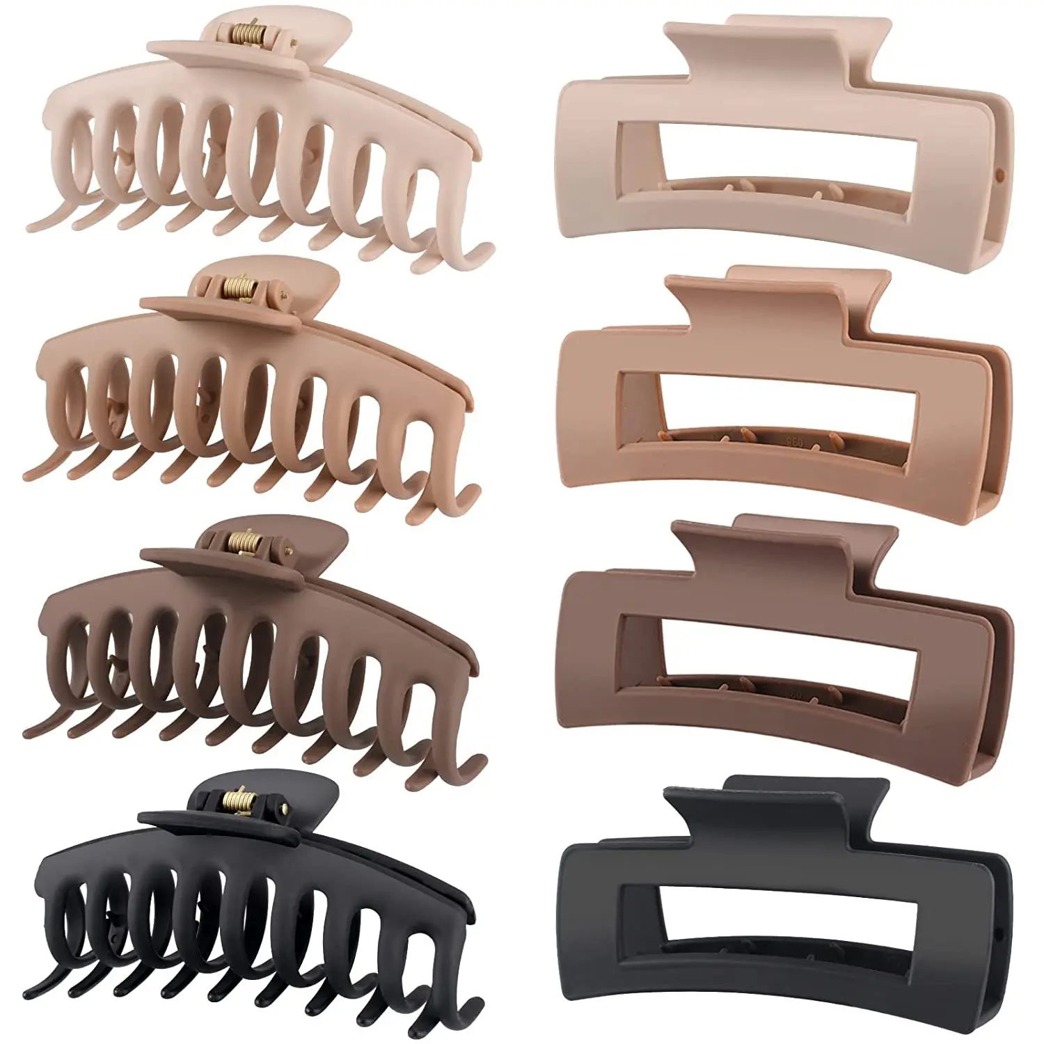Large Hair Claw Clip Set Thick Strong Hold Hair Clamps Claw Clip Matte Hair Clips Set For Girls