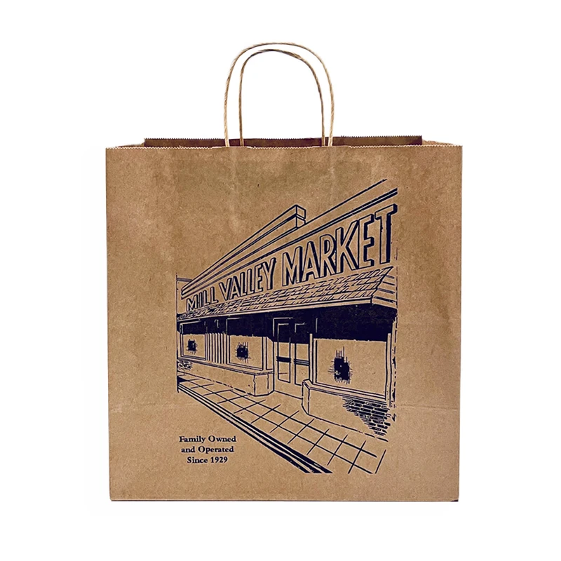 Custom Printed Your Own Logo cardboard packaging White Brown Kraft Gift Craft Shopping Paper Bag With Handles