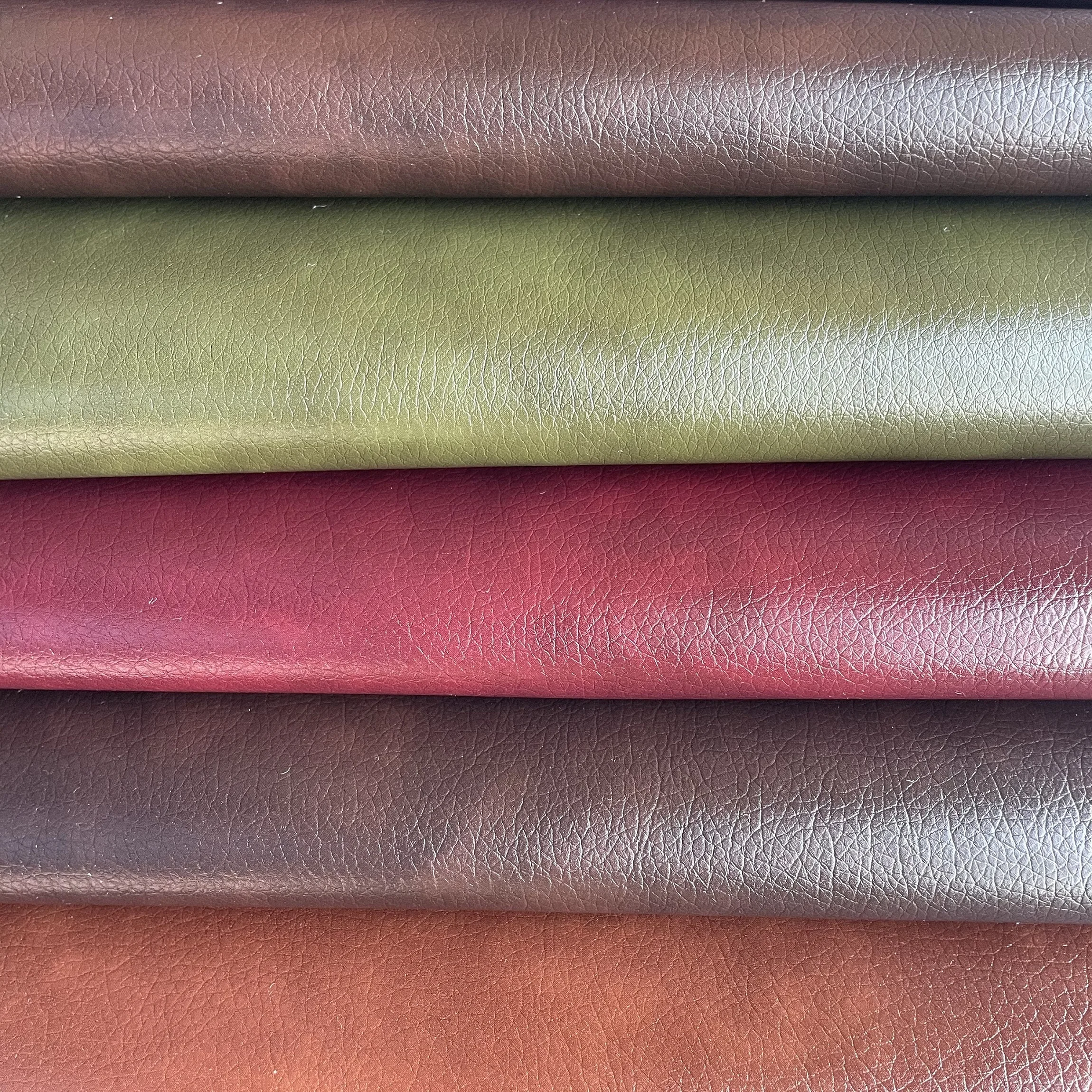 DE90 Grain Two-tone Light Surface PU Brown Leather For Sofa