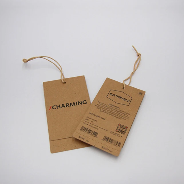 Recycled Kraft Paper Cardboard Hang Tag String Garment Tag