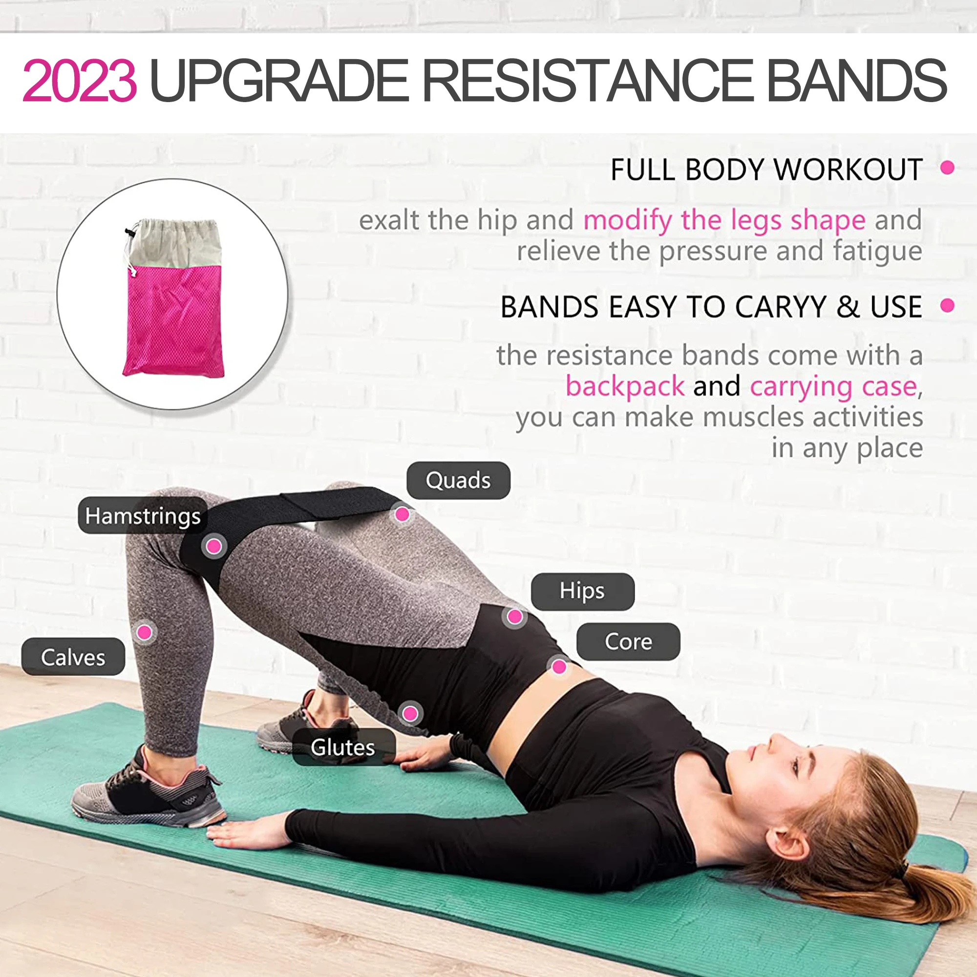 Hot selling Yoga workout band hip circle Custom printing Patterned Fabric Cotton Fitness Resistance Loop Bands