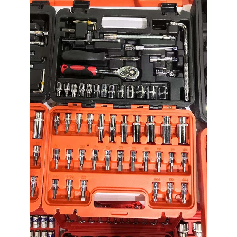 121 Pieces House Mechanics Tool Set, General Purpose Mixed Sockets and Wrenches, Hand Tool Set Auto Repair Tool Kit with Case