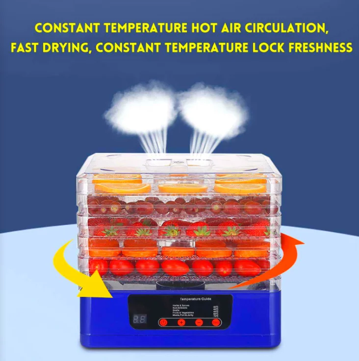 Food Dehydrators Machine For Food And Jerky 5 Trays Adjustable Temperature Control Multi-Funtional Dryer For Preserve Fruits