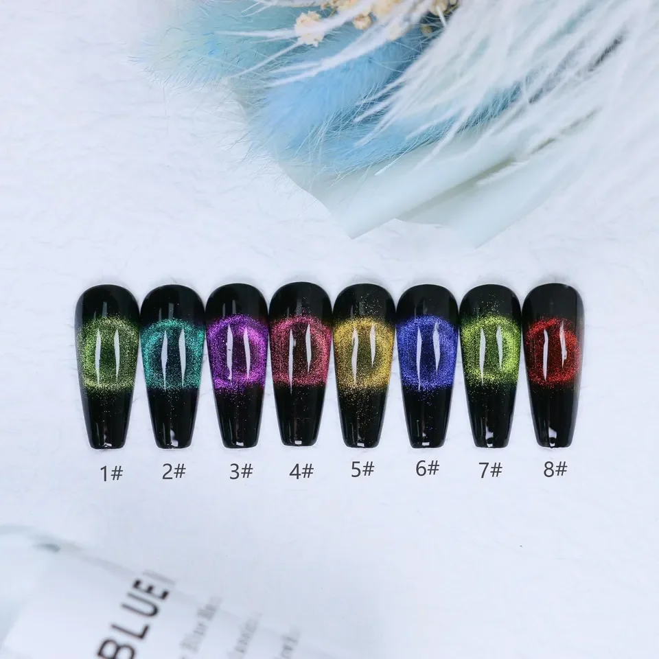 klana New design 9D chameleon cat eye gel polish  UV Gel Polish cat eye nail gel polish for nail art magnetic