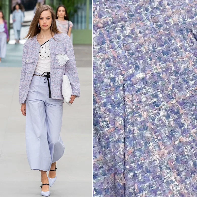 Fantasy Purple Non-Woven Cotton Fabric Tweed Jacket Skirt Background Cloth Clothing Vest Fabric