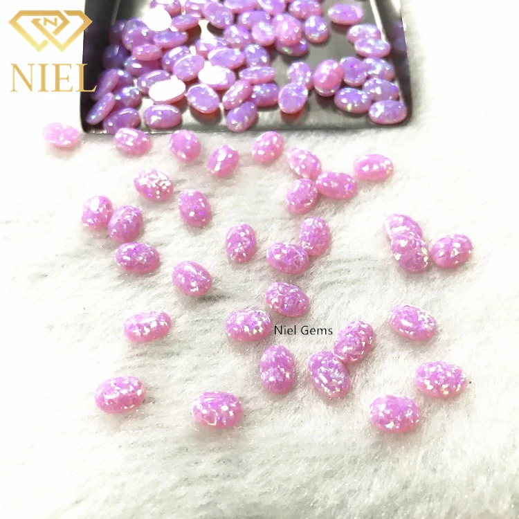 Colorful synthetic stones price rainbow niel gems cabochon fire opals for sale gems pink opal loose stone