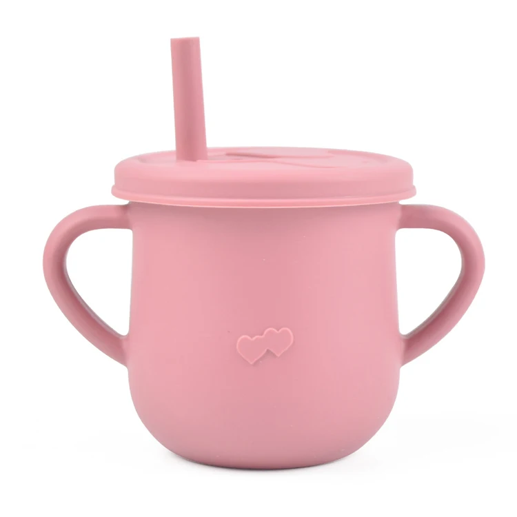 New Baby Cup With Lid 100% Food Grade Silicone Material Infant Training  Cup Eco Friendly Healthy Silicone Cup