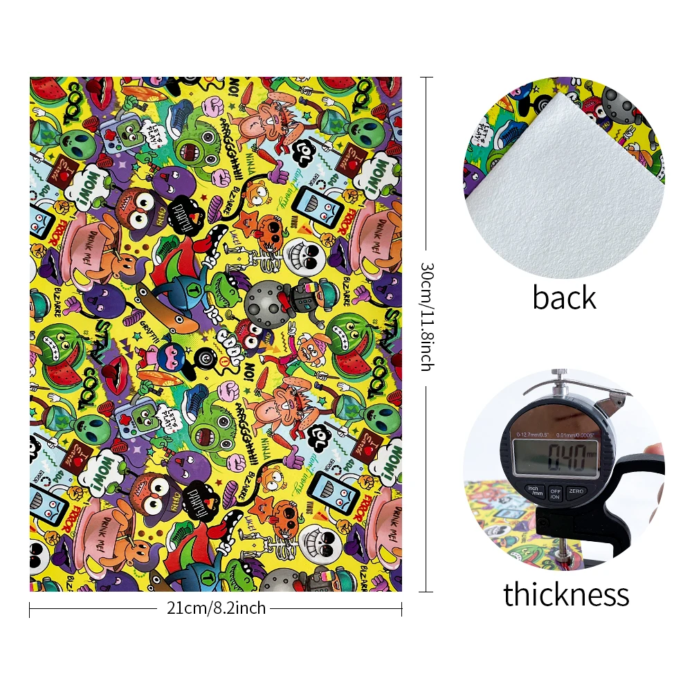 Leatherette For Sale Cheap Cartoon Pattern Design Synthetic Leather Comic Printed Artificial Fabric For Bag/Decorate Material