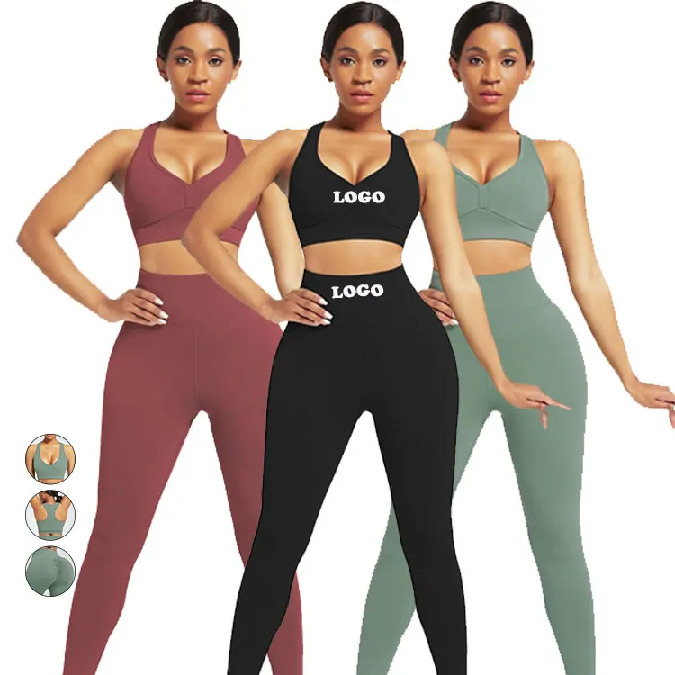  2021 custom High Waist leggings Women workout clothing Seamless Two Pieces sport gym Yoga fitness