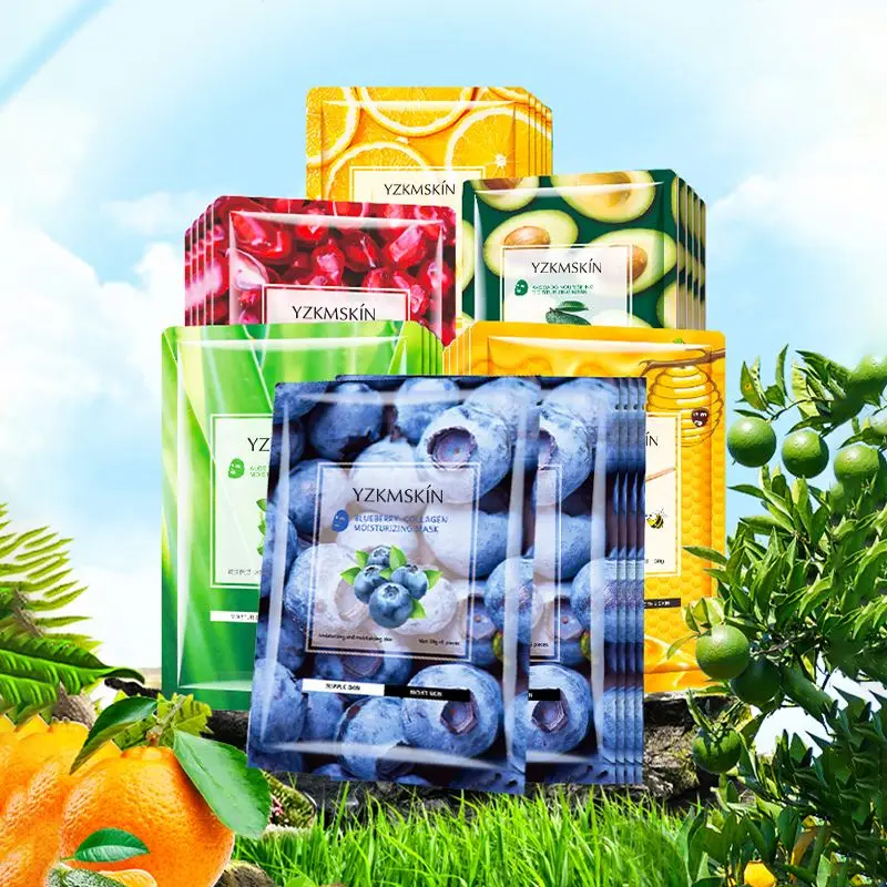 Wholesale Beauty Green Tea Fruit Honey Face Mask Lightening Skin Care Moisturizing Masque Peel Off Sheet mask