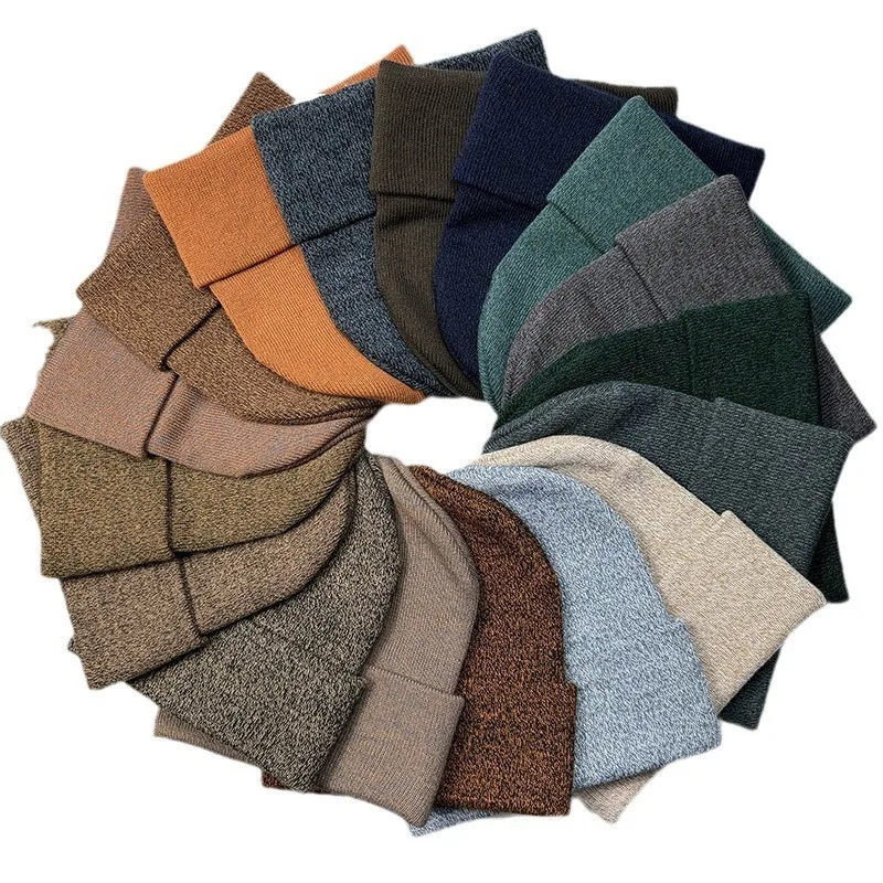 Basic Budget-Friendly Simple Solid Color Unisex Custom Embroidery Logo Adults Classic Plain Acrylic Beanie Hat