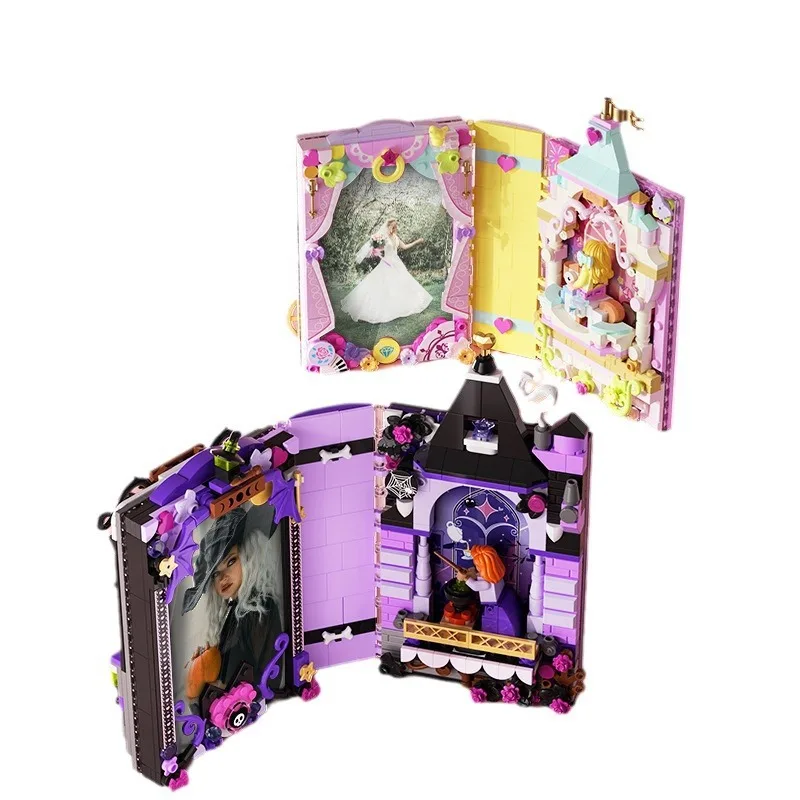 JK8250-8251 Fairy tale photo frame book magic castle creative block small particles building block toys for girls gift