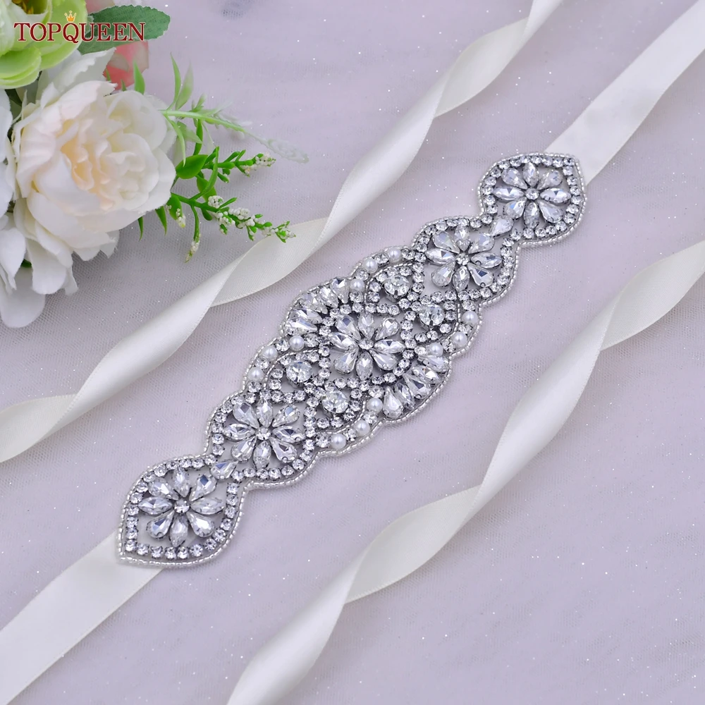 YouLaPan S94 популярное Серебряное платье пояс с блестящим жемчугом из страз для рукоделия аппликация Длинная лента Свадебная Талия аксессуары Пояс