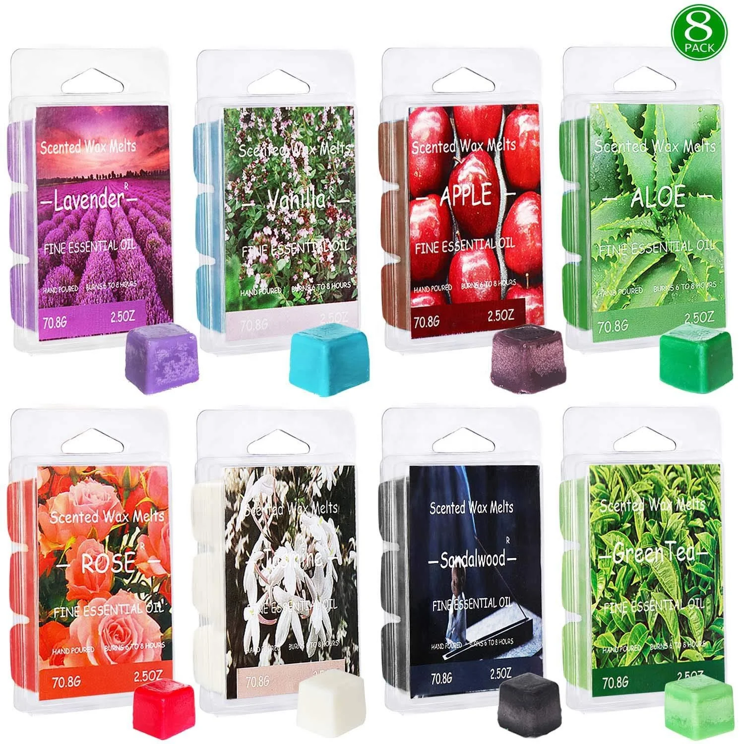 
Colorful Aroma Scented Soy Wax Melts in Clamshell Packaging 