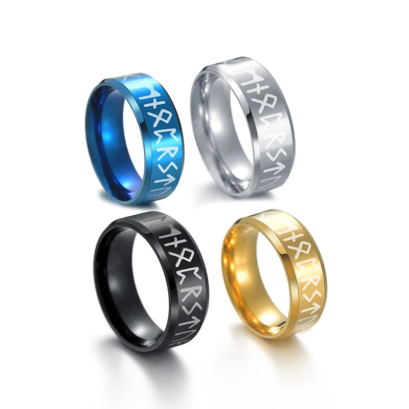 316L Stainless Steel Ring Blanks Popular Cheap Titanium Ring For Men Viking culture rings