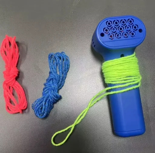 Novel funny toys handheld sports release stress glow electric propeller rope launcher