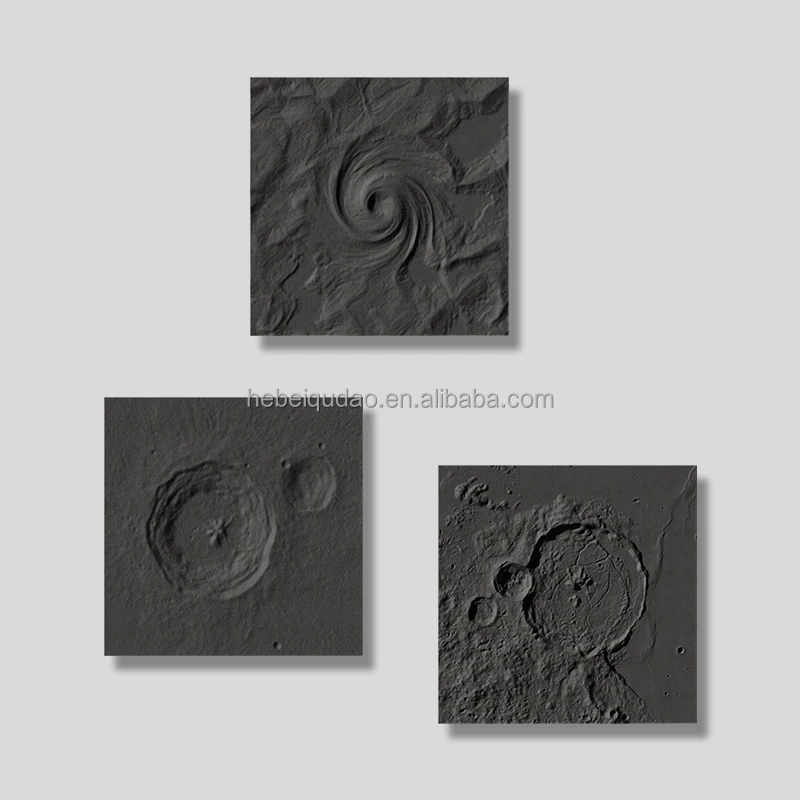 Light Luxury Square Concrete Relief Moon Texture Painting Home Bar Office Wall Desktop Decoration Painting