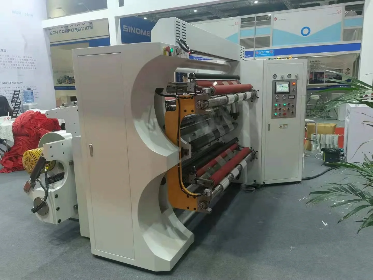 high speed paper PP PE OPP PVC plastic film cutting slitting rewinding machine
