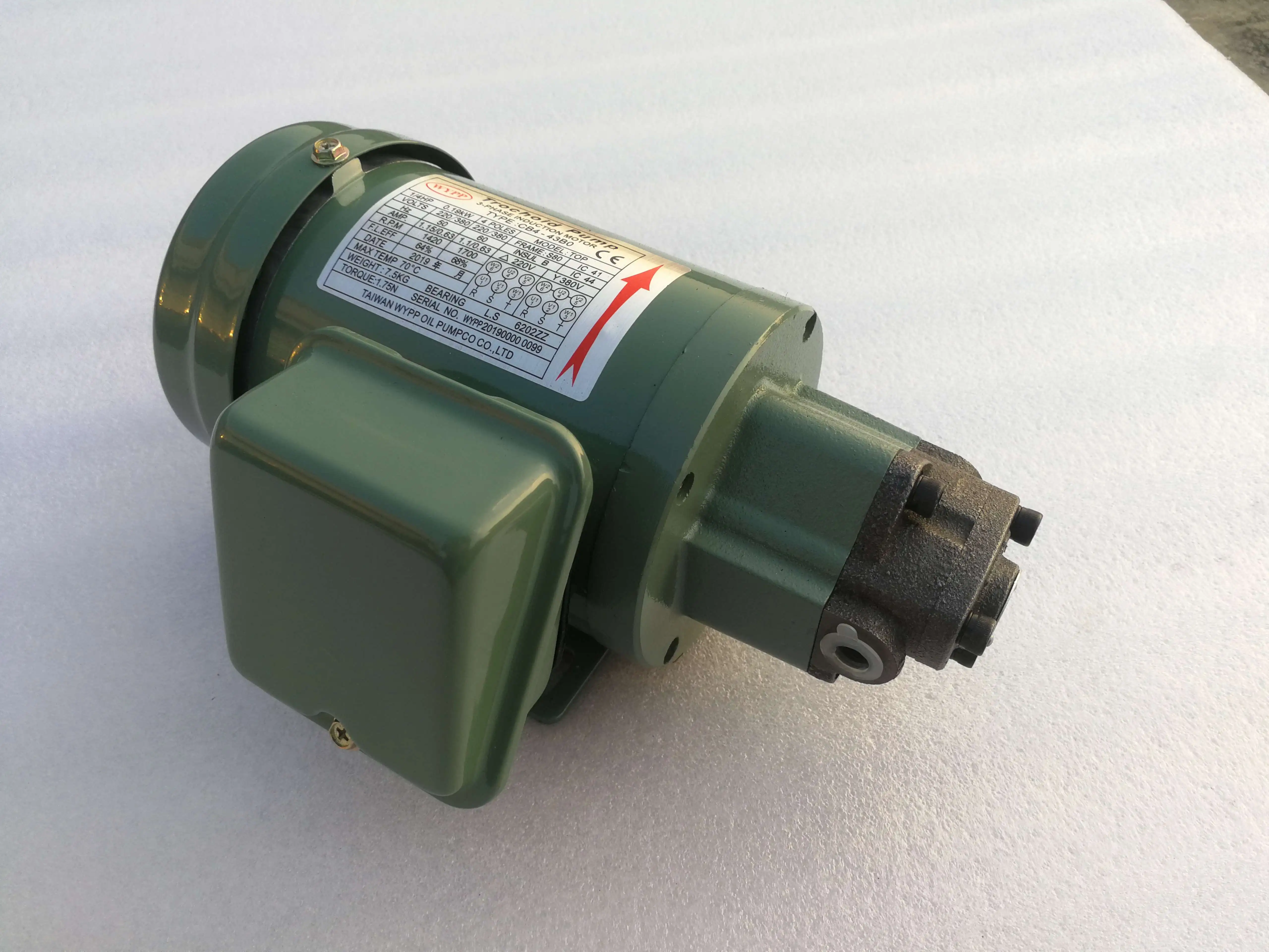 VNLP WYPP CB4-43B0 1/4HP + TOP11A TOP11A-VB 2 л/мин трехфазный медный мотор масляный насос с зеленой смазкой