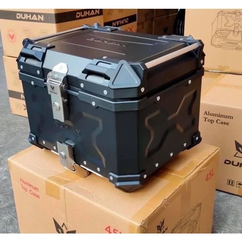DUHAN 65L Storage Luggage Motorcycle Tail Boxes Aluminum Rear Delivery Alu Motorcycle trunk