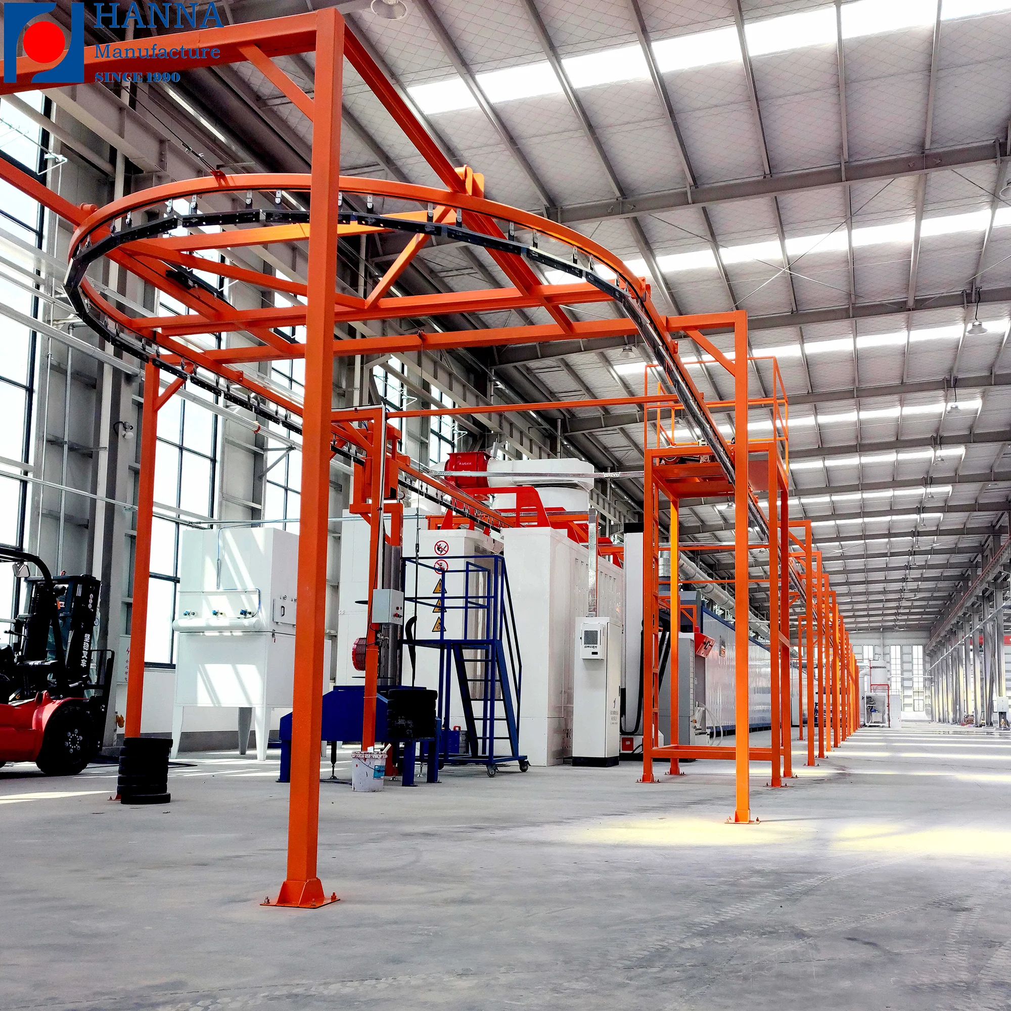 32 years manufacturer Automatic semi automatic powder coating line in China