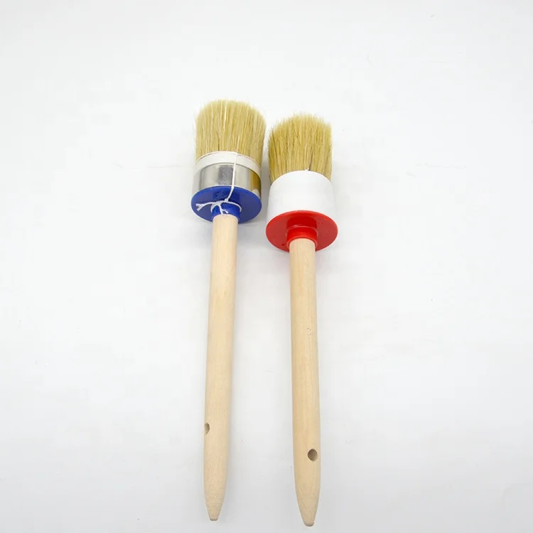 Bristle Wooden Handle Round Stencil Brush Painting Watercolor Brush