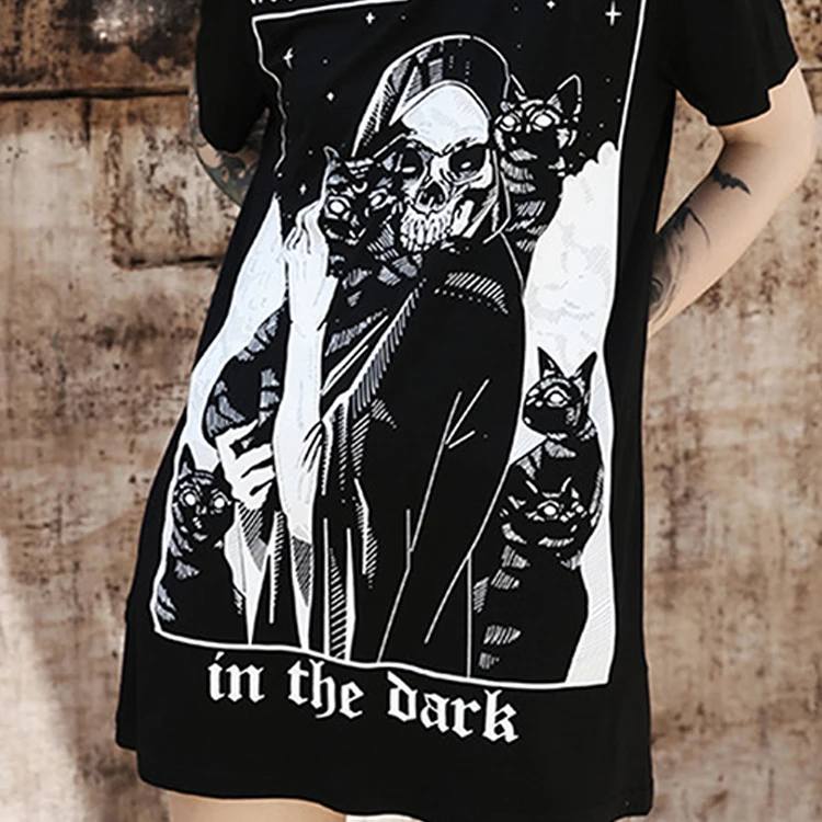 OEM Wholesale custom fashion street punk clothes high quality trend t-shirt summer clothing graphic printing punk clothing